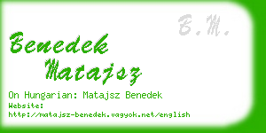 benedek matajsz business card
